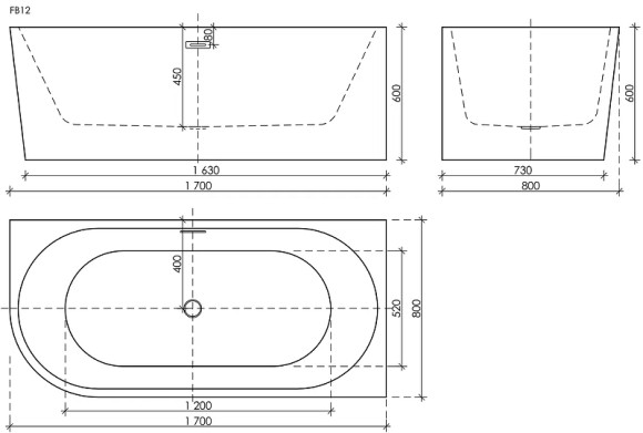 Акриловая ванна Sancos Veneto R 170x80 FB12 без гидромассажа Акриловая ванна Sancos Veneto R 170x80 FB12 без гидромассажа
