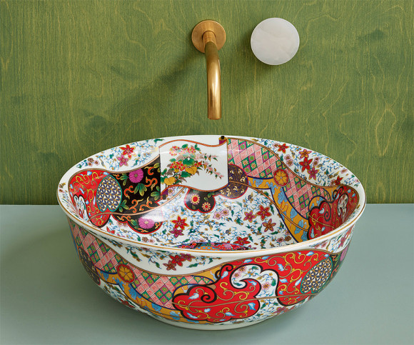 Раковина-чаша Bronze de Luxe Festival 40 2231 Красная с орнаментом Раковина-чаша Bronze de Luxe Festival 40 2231 Красная с орнаментом