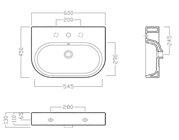 Раковина Hatria Area 60 Y0UH01 Белая Раковина Hatria Area 60 Y0UH01 Белая
