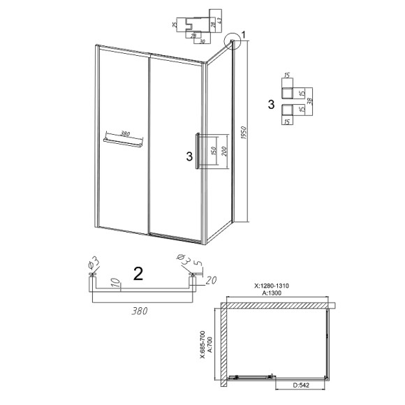 Душевой уголок Grossman Style 130х70 120.K33.05.1370.10.02 профиль Хром стекло шиншилла Душевой уголок Grossman Style 130х70 120.K33.05.1370.10.02 профиль Хром стекло шиншилла