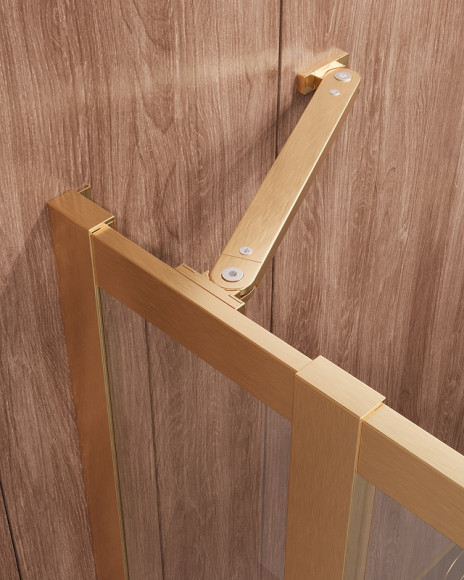 Душевой уголок Cezares Molveno 120x120 MOLVENO-A-22-100+20-C-BORO-IV профиль Брашированное золото стекло прозрачное