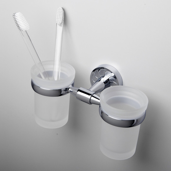 Стакан для зубных щеток WasserKRAFT Isen K-4028D двойной Хром Стакан для зубных щеток WasserKRAFT Isen K-4028D двойной Хром