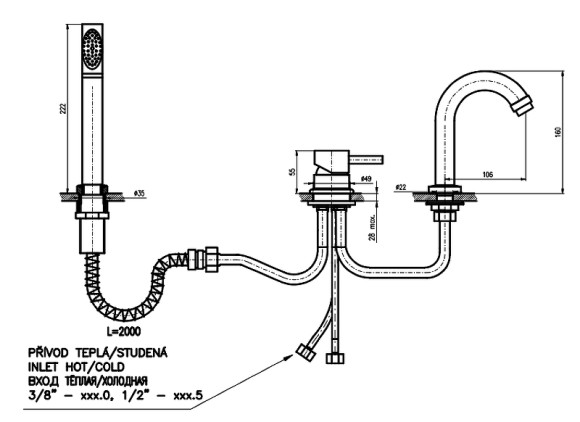 Смеситель на борт ванны Rav Slezak Seina SE962.5Y Хром Смеситель на борт ванны Rav Slezak Seina SE962.5Y Хром