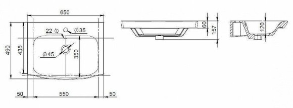 Раковина AM.PM Like 65 M80WCC0652WG Белая