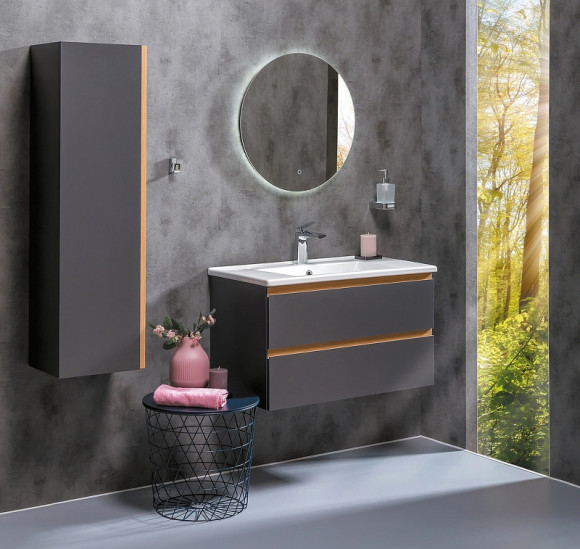 Тумба под раковину Boheme Armadi Art Capolda 85 849-085-A подвесная Антрацит