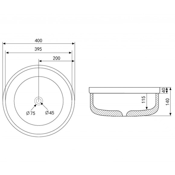 Раковина-чаша Abber Bequem 40 AC2103MG Серая матовая