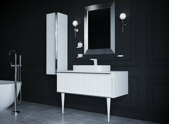 Тумба под раковину Boheme Armadi Art Vallessi Avangarde Canale 80 843-080-WCR подвесная Белый Хром