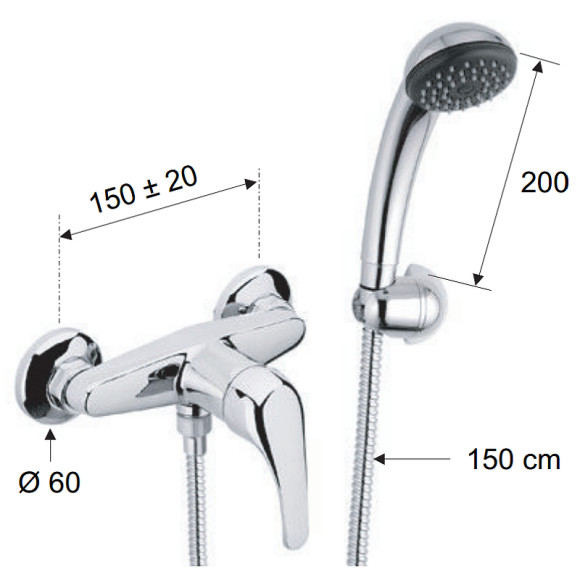 Смеситель для душа Remer Серия 35 F382 Хром Смеситель для душа Remer Серия 35 F382 Хром