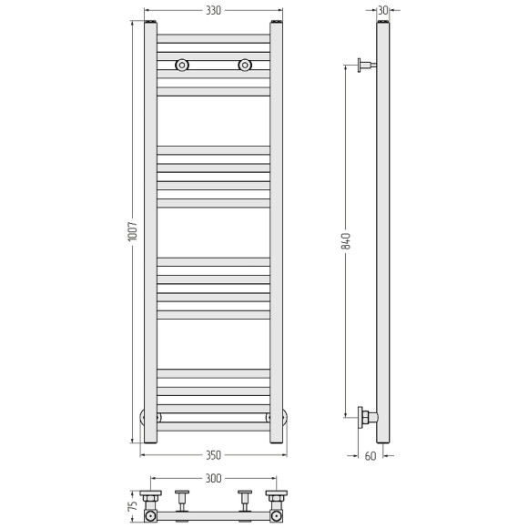 Водяной полотенцесушитель Сунержа Модус 1000х300 12-0250-1030 Белый Водяной полотенцесушитель Сунержа Модус 1000х300 12-0250-1030 Белый