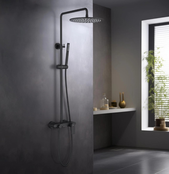 Душевая система Aquatek Лира AQ2440MB Черная матовая