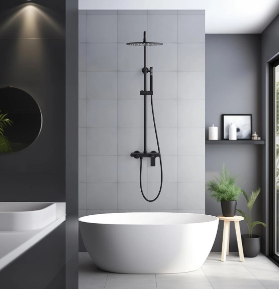 Душевая система Aquatek Лира AQ2440MB Черная матовая