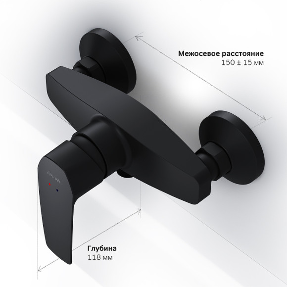 Смеситель для душа AM.PM Gem F90A20022 Черный Смеситель для душа AM.PM Gem F90A20022 Черный