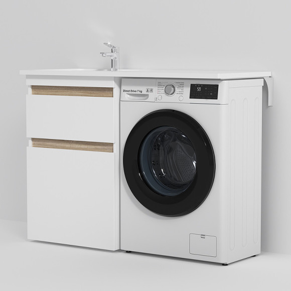 Раковина AM.PM X-Joy 120 L M85AWPL1201WG с местом под стиральную машину Белая Раковина AM.PM X-Joy 120 L M85AWPL1201WG с местом под стиральную машину Белая