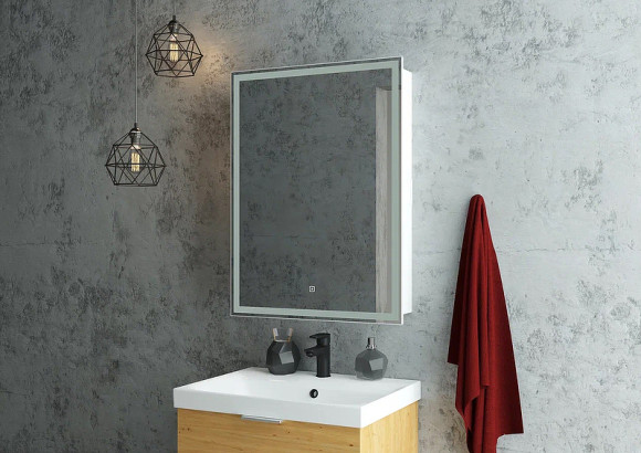 Зеркальный шкаф Континент Allure LED 60 L МВК004 с подсветкой Белый Зеркальный шкаф Континент Allure LED 60 L МВК004 с подсветкой Белый