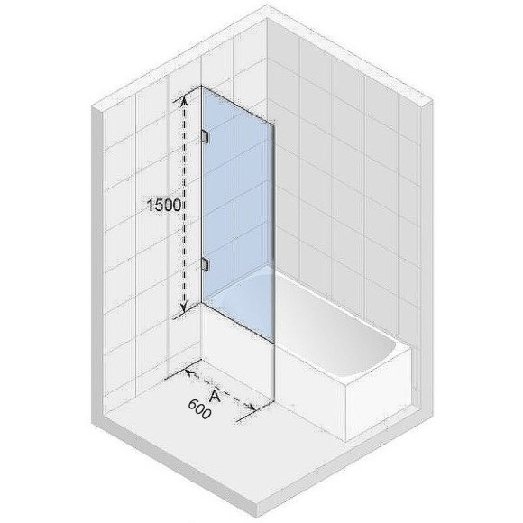 Шторка на ванну Riho VZ Scandic NXT X409 60х150 G001159120 (GX00493C0) профиль Хром стекло прозрачное