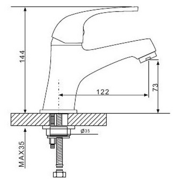 Смеситель для раковины Gappo G35 G1035 Хром