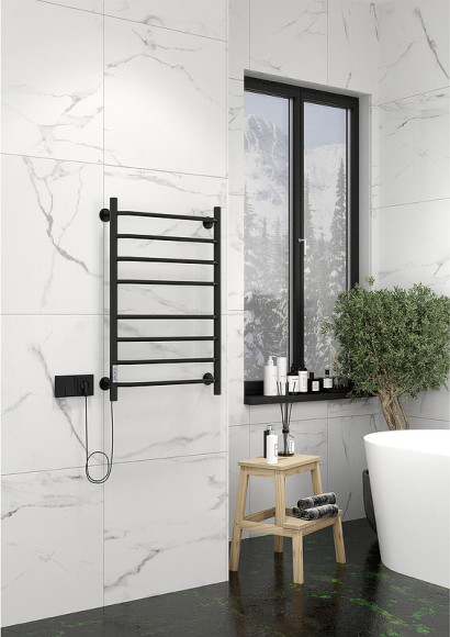 Электрический полотенцесушитель Ника Way-3 80/40 Черный матовый Электрический полотенцесушитель Ника Way-3 80/40 Черный матовый