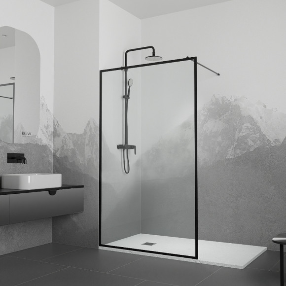 Душевая перегородка RGW Walk In WA-012B 120 35101212-84 профиль Черный стекло прозрачное Душевая перегородка RGW Walk In WA-012B 120 35101212-84 профиль Черный стекло прозрачное