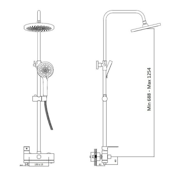 Душевая система Haiba HB24590-7 Черная матовая
