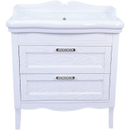 Тумба с раковиной Azario Carolina 90/2 CS00068638 Белая с патиной Серебро