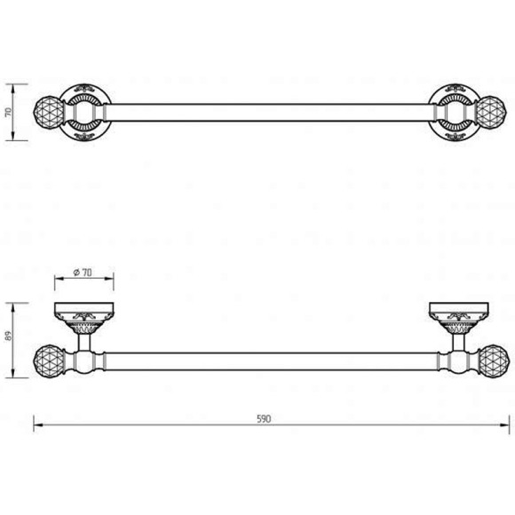 Полотенцедержатель Migliore Cristalia 16842 Золото с кристаллами Swarovski Полотенцедержатель Migliore Cristalia 16842 Золото с кристаллами Swarovski