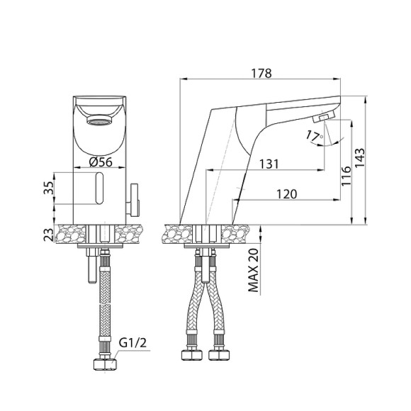 Смеситель для раковины Iddis Pulse PULSBS1i86 Хром глянцевый