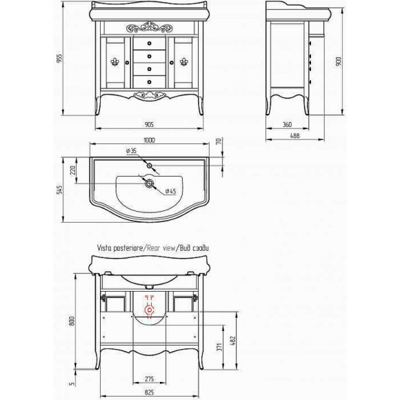 Тумба под раковину Migliore Bella 90 25933 Оливковая
