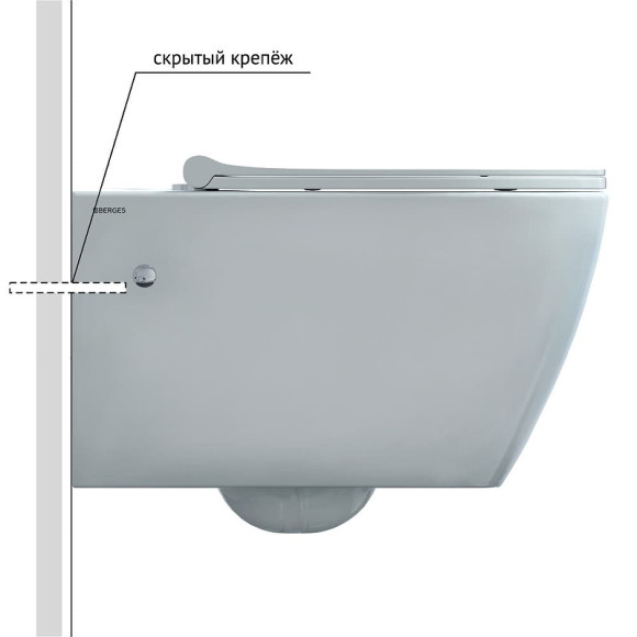 Унитаз Berges Mascon Rimless 082128 подвесной с сиденьем Микролифт Унитаз Berges Mascon Rimless 082128 подвесной с сиденьем Микролифт