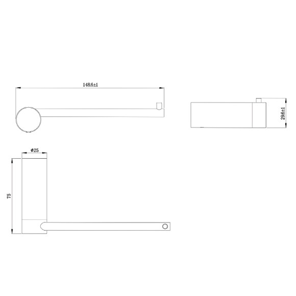 Держатель туалетной бумаги Raiber Graceful RPB-80003 Черный матовый