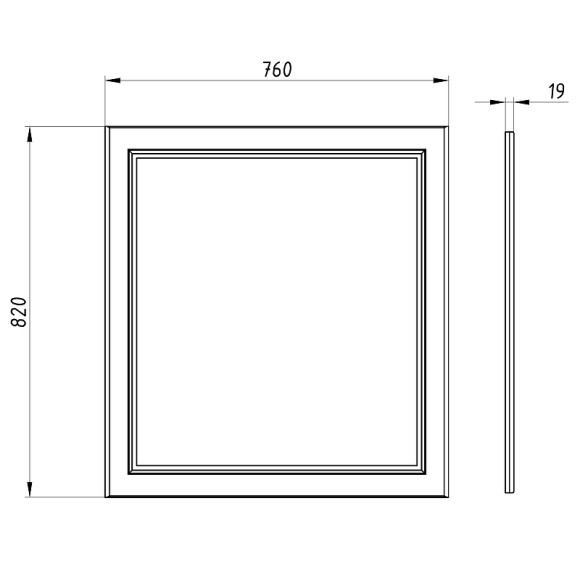 Зеркало ASB-Woodline Каталина 80 White 12082 с подсветкой Белое