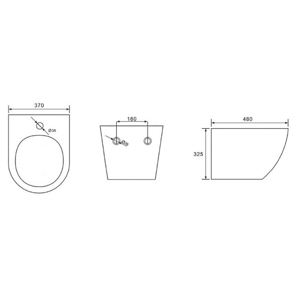 Биде Azario Grado AZ-0046-BW SP подвесное Белое Биде Azario Grado AZ-0046-BW SP подвесное Белое