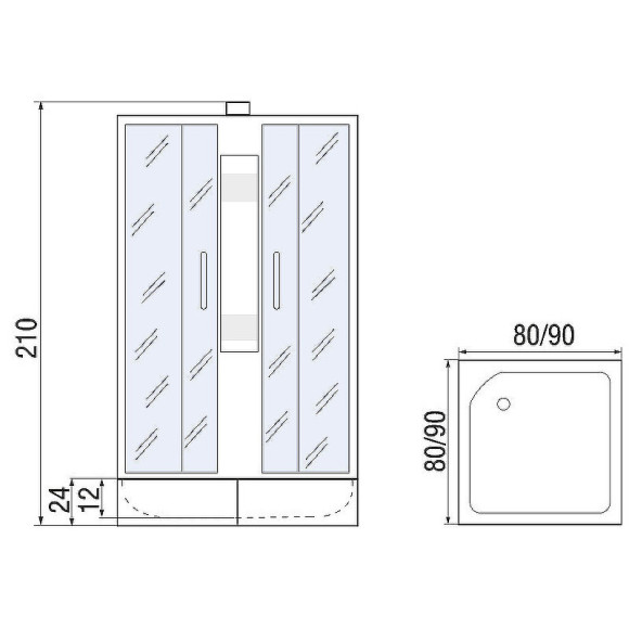Душевая кабина River Neva 80x80 МТ Б/К 10000001285 с поддоном Душевая кабина River Neva 80x80 МТ Б/К 10000001285 с поддоном