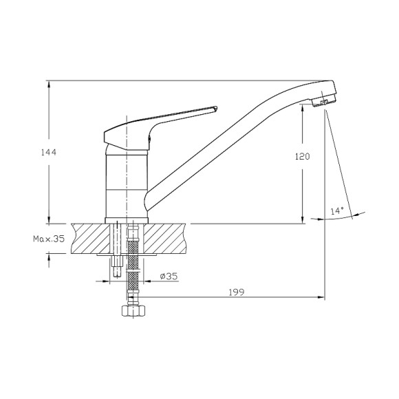 Смеситель для кухни Koller Pool Twist TW0950 Хром