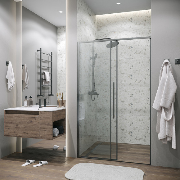 Душевая дверь Grossman Galaxy 140 100.K33.01.140.42.00 профиль Графит сатин стекло прозрачное Душевая дверь Grossman Galaxy 140 100.K33.01.140.42.00 профиль Графит сатин стекло прозрачное