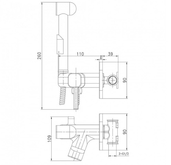 Гигиенический душ со смесителем Lemark Solo LM7165C Хром