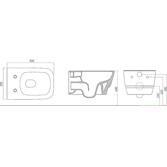 Унитаз биде Boheme Bello 971-2-W подвесной Белый глянец без сиденья