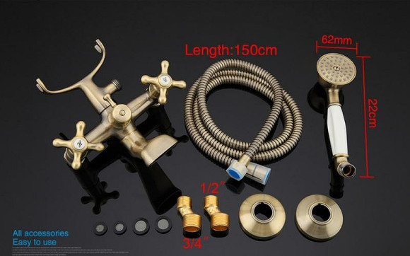 Смеситель для ванны Gappo G63-4 G3263-4 Бронза