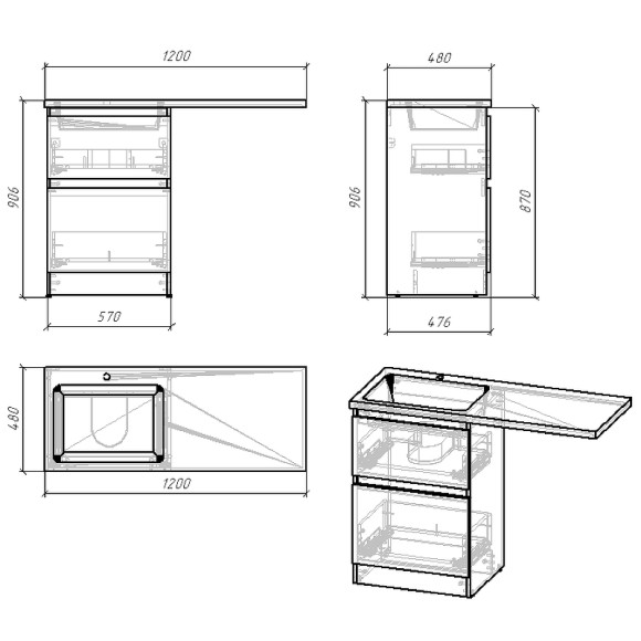 Тумба под раковину Grossman Марсал 120 121203 Белая Тумба под раковину Grossman Марсал 120 121203 Белая