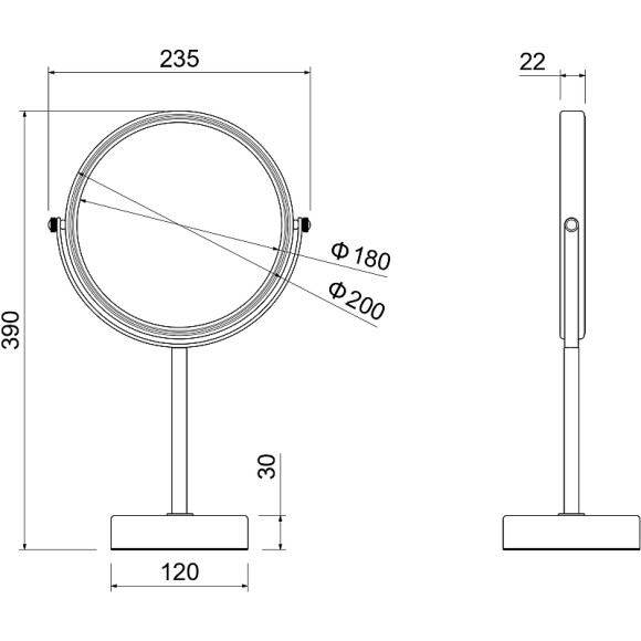 Косметическое зеркало Aquatek AQ4913CR Хром