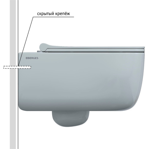 Комплект унитаза Berges Ego XL Rimless с инсталляцией Atom Line 043370 с сиденьем Микролифт и Черной SoftTouch Хром глянцевый клавишей смыва