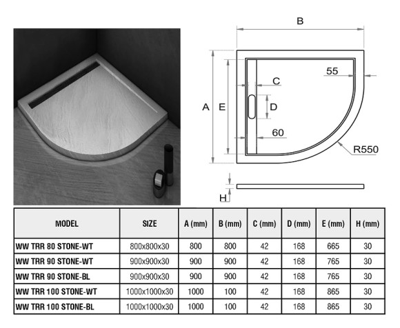 Душевой поддон из искусственного камня WeltWasser WW TRR 90 STONE-WT 90x90 10000004357 Белый Душевой поддон из искусственного камня WeltWasser WW TRR 90 STONE-WT 90x90 10000004357 Белый
