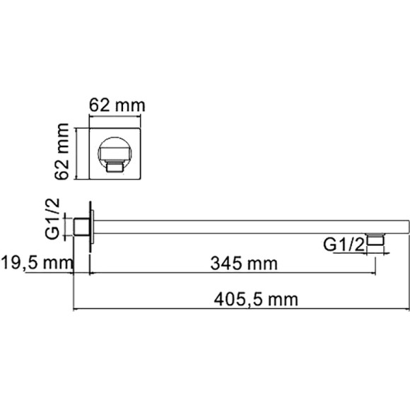 Кронштейн для верхнего душа WasserKRAFT Aisch A180 Золото матовое Кронштейн для верхнего душа WasserKRAFT Aisch A180 Золото матовое