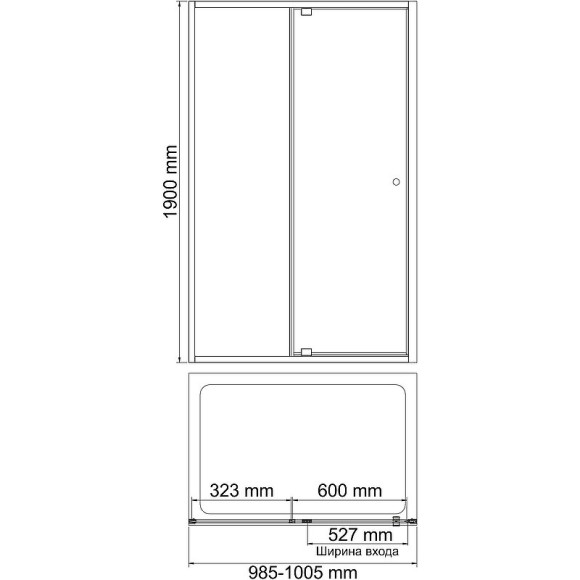 Душевая дверь WasserKRAFT Aula 100 11P12 профиль Хром стекло прозрачное Душевая дверь WasserKRAFT Aula 100 11P12 профиль Хром стекло прозрачное