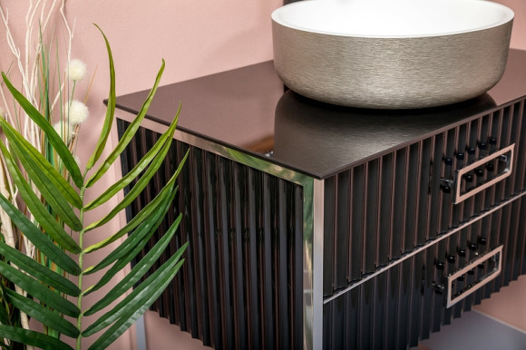 Тумба под раковину Boheme Armadi Art Monaco 80 867-080-BCR Черный глянец Хром