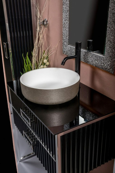 Тумба под раковину Boheme Armadi Art Monaco 80 867-080-BCR Черный глянец Хром