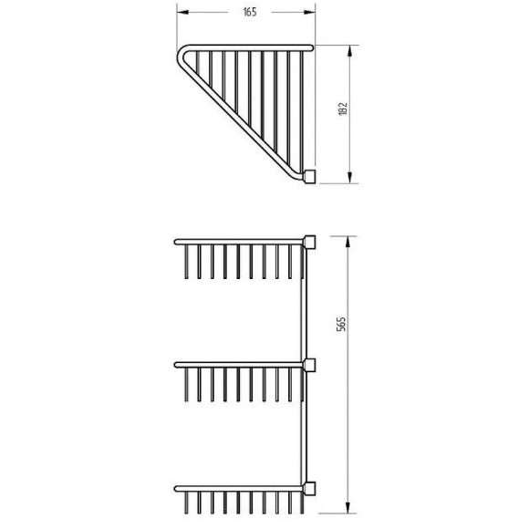 Полка корзина Migliore Complementi 22031 угловая Бронза