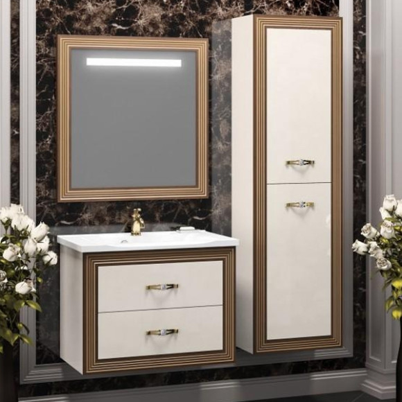 Зеркало Opadiris Карат 80 Z0000004322 с подсветкой Орех антикварный с золотой патиной Зеркало Opadiris Карат 80 Z0000004322 с подсветкой Орех антикварный с золотой патиной