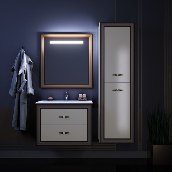 Зеркало Opadiris Карат 80 Z0000004322 с подсветкой Орех антикварный с золотой патиной Зеркало Opadiris Карат 80 Z0000004322 с подсветкой Орех антикварный с золотой патиной