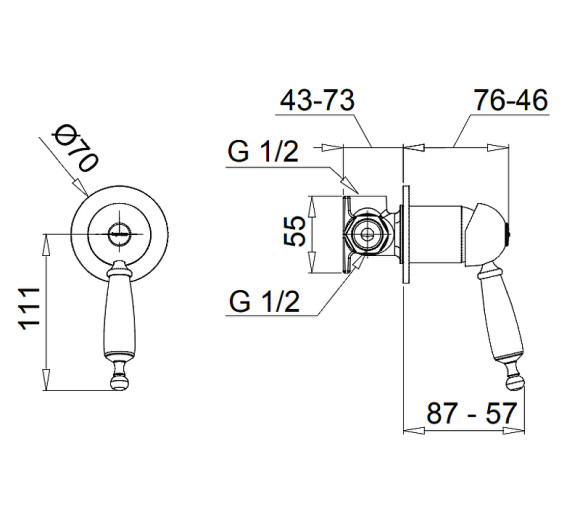 Смеситель для душа Migliore Oxford 19205 Медь