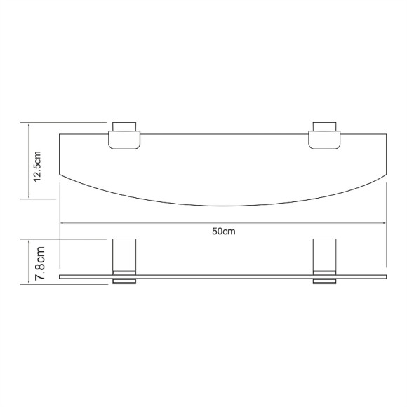 Стеклянная полка WasserKRAFT Abens K-3224 Черная матовая Стеклянная полка WasserKRAFT Abens K-3224 Черная матовая